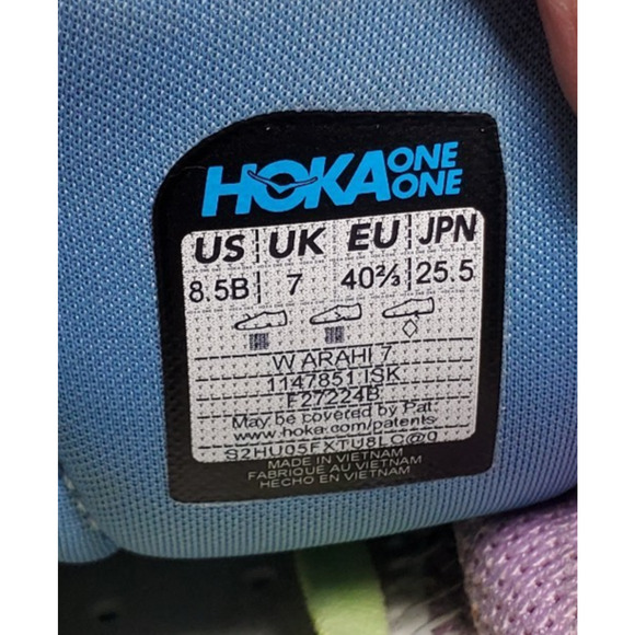 Hoka One One Arahi 7 Shoes Womens 8.5 B Blue Comfort Training Walking Running - Picture 13 of 14
